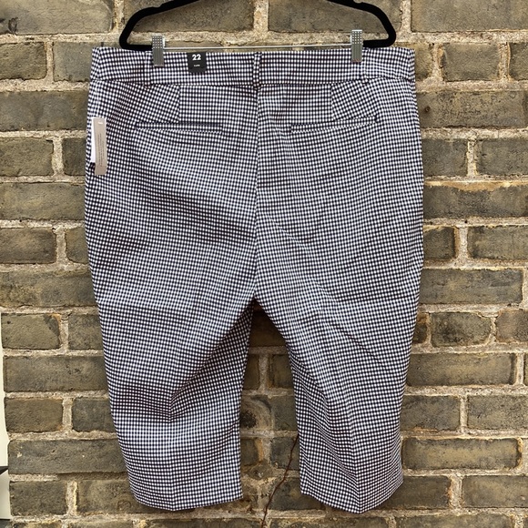 NTW Reitman’s, Pull-on Capri Pants, Blue Gingham, Checked, Plus, Petite, Sz 22 - Picture 8 of 13